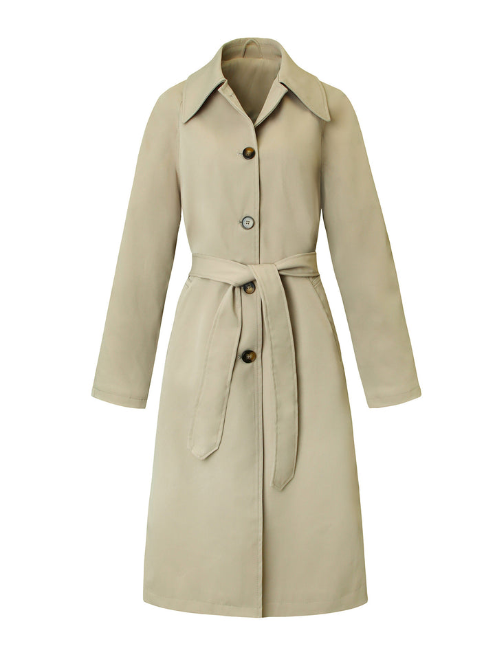 Women's Trench Coat with Button Front | Collar