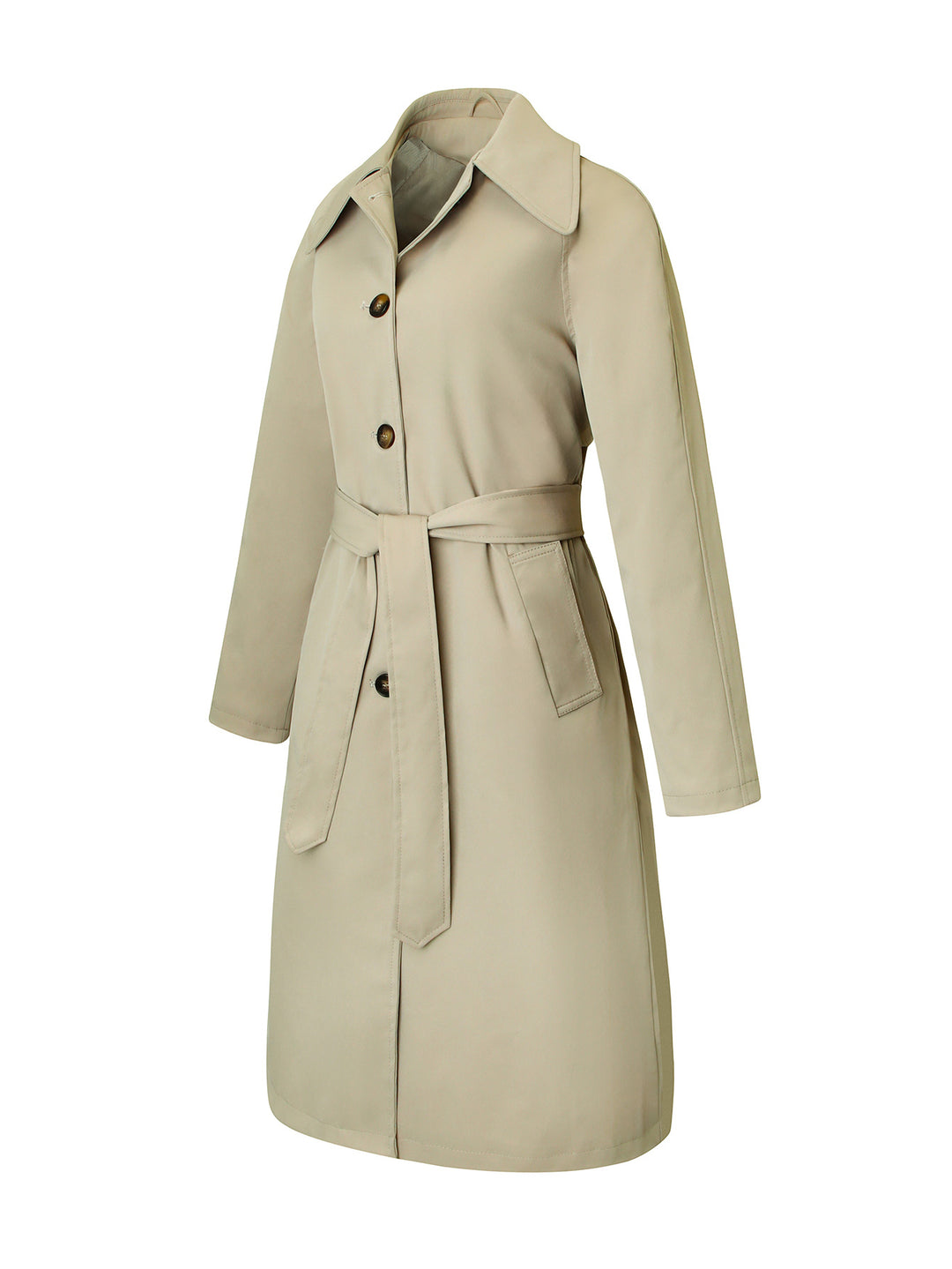 Women's Trench Coat with Button Front | Collar