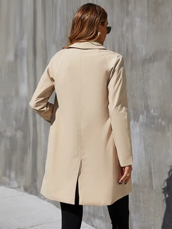 Women's Trench Coat with Button Front | Collar