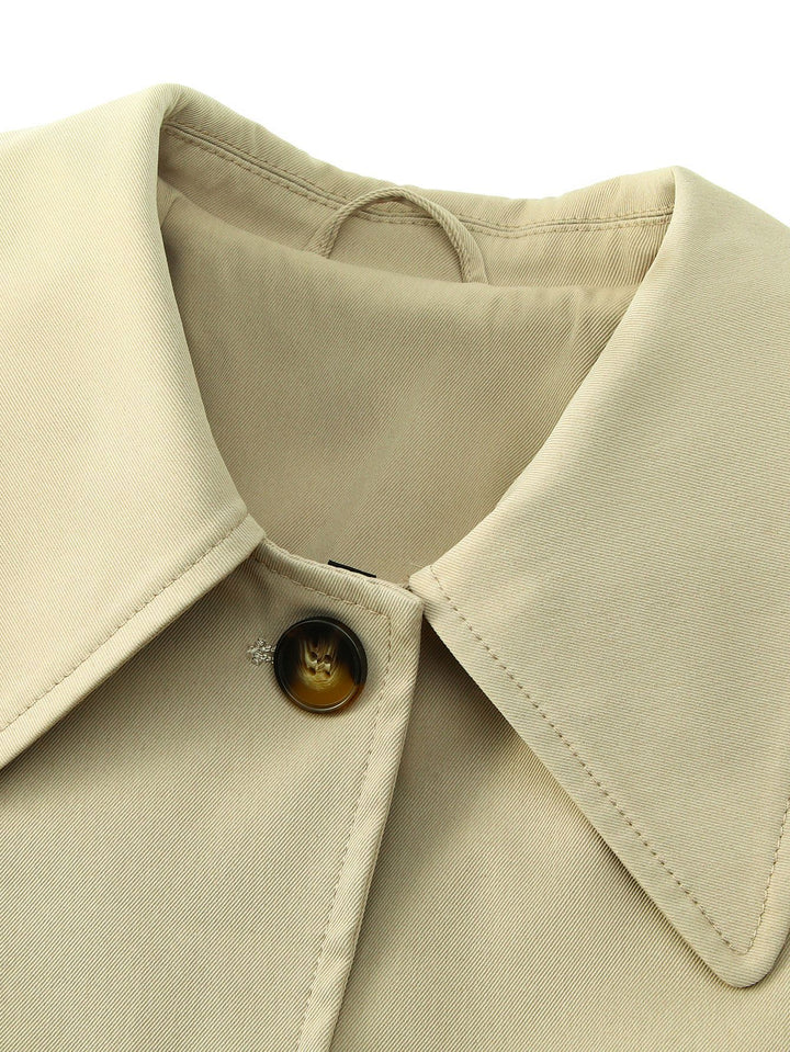 Women's Trench Coat with Button Front | Collar