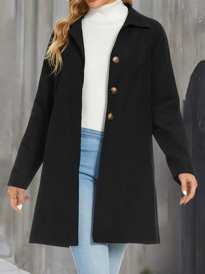 Women's Trench Coat with Button Front | Collar