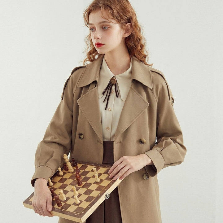 Women's Trench Coat with Epaulettes & Cuff Straps | Casual