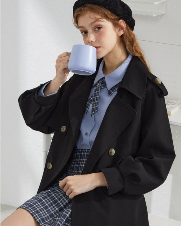 Women's Trench Coat with Epaulettes & Cuff Straps | Casual