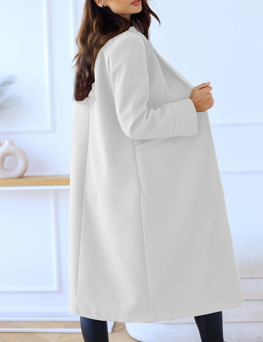 Women's Trench Coat with Lapel | Long Oversized