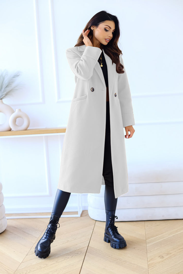 Women's Trench Coat with Lapel | Long Oversized