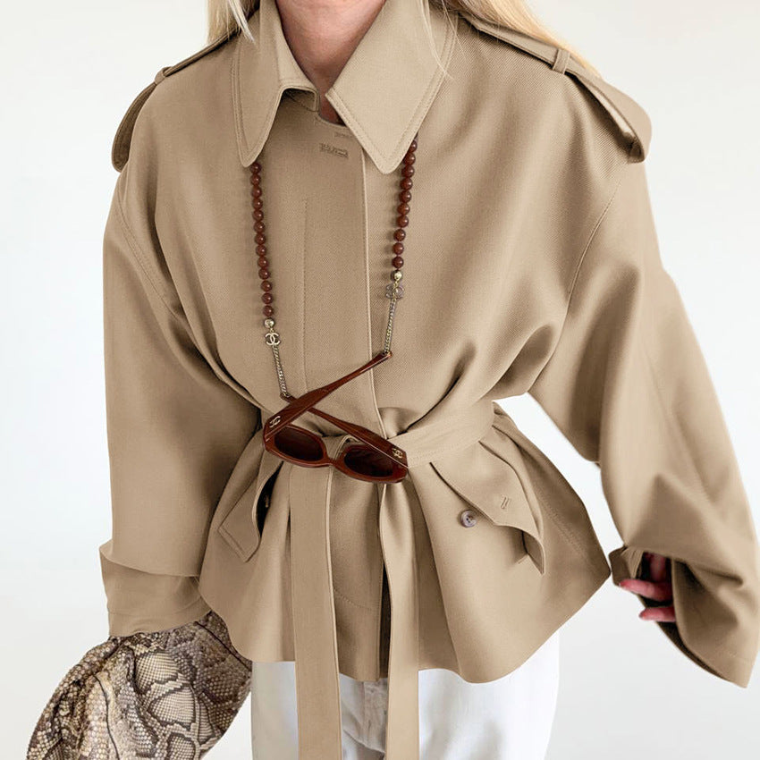 Women's Trench Coat with Tie Belt | Oversized