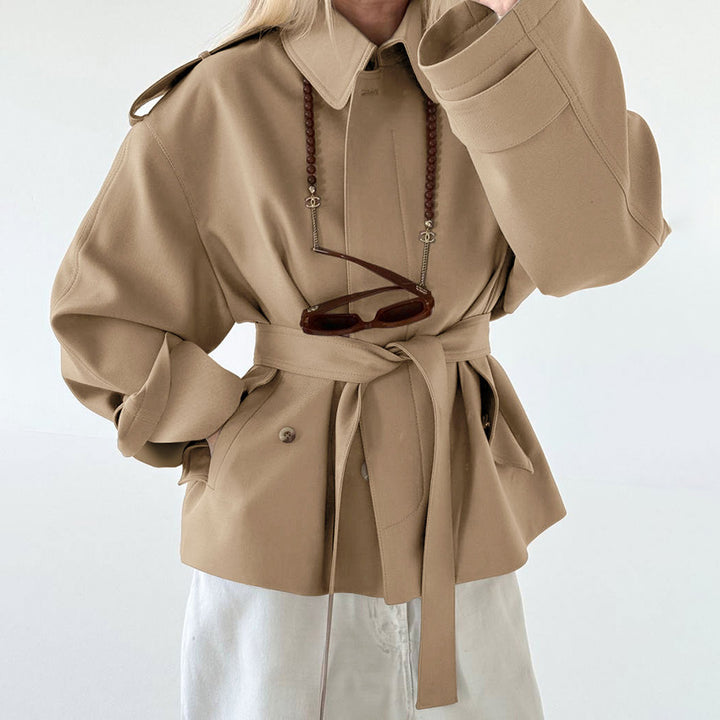 Women's Trench Coat with Tie Belt | Oversized