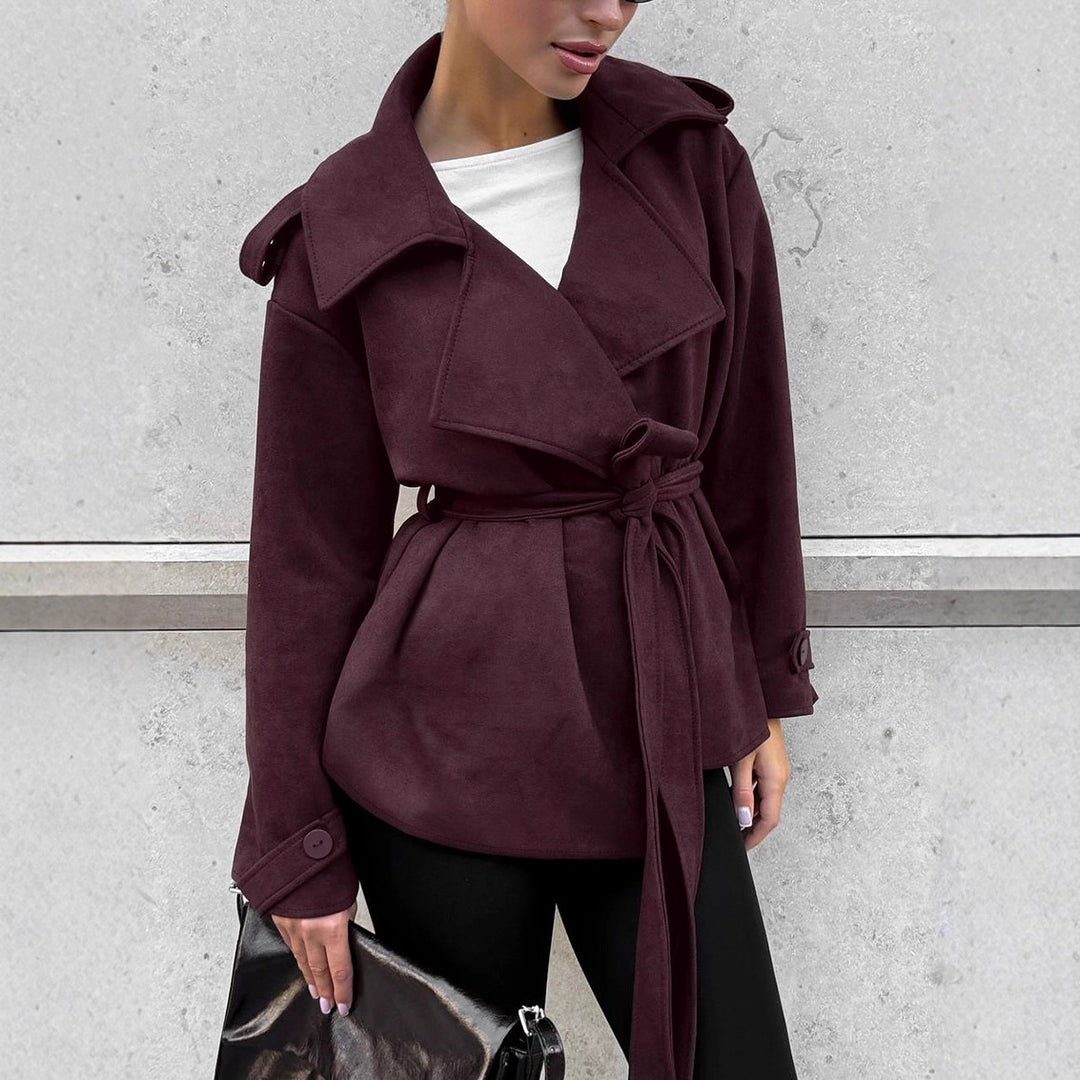 Women's Trench Coat with Tie Belt | Wide Lapel