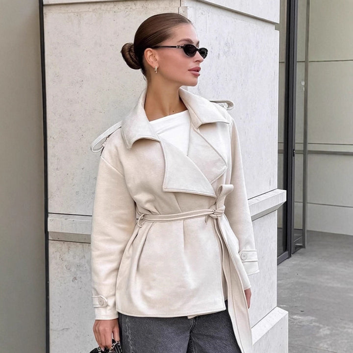 Women's Trench Coat with Tie Belt | Wide Lapel