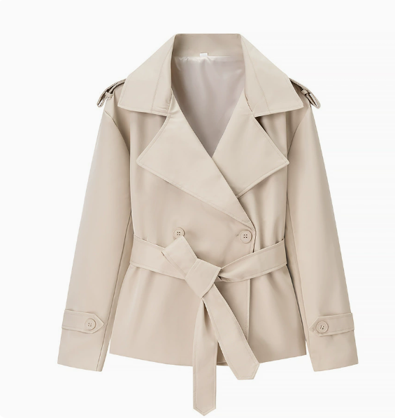 Women's Trench Coat with Tie Belt | Wide Lapel