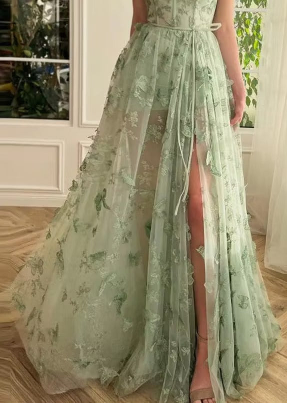Women's Tulle Maxi Dress with Butterfly & Corset | Formal Evening