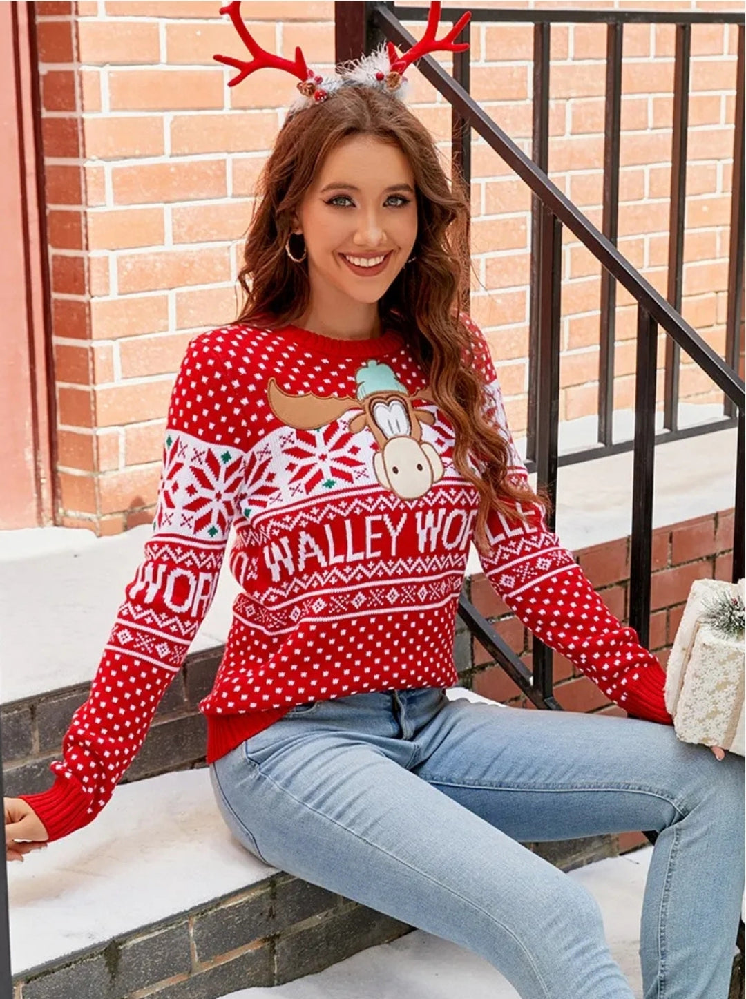 Women’s Ugly Xmas Jumper with Festive Pattern | Crew Neck