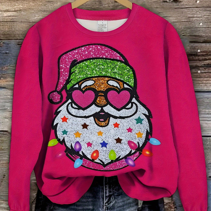 Women's Ugly Xmas Jumper with Santa Graphic | Crew Neck