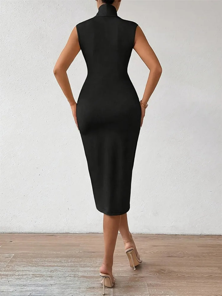 Women's V-Neck Wedding Guest Dress with Ruched Waist | Midi