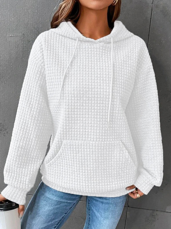 Women's Waffle Knit Hoodie with Pocket | Casual