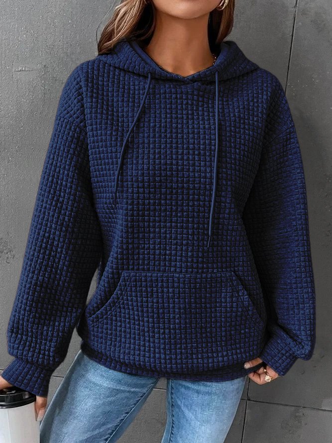 Women's Waffle Knit Hoodie with Pocket | Casual