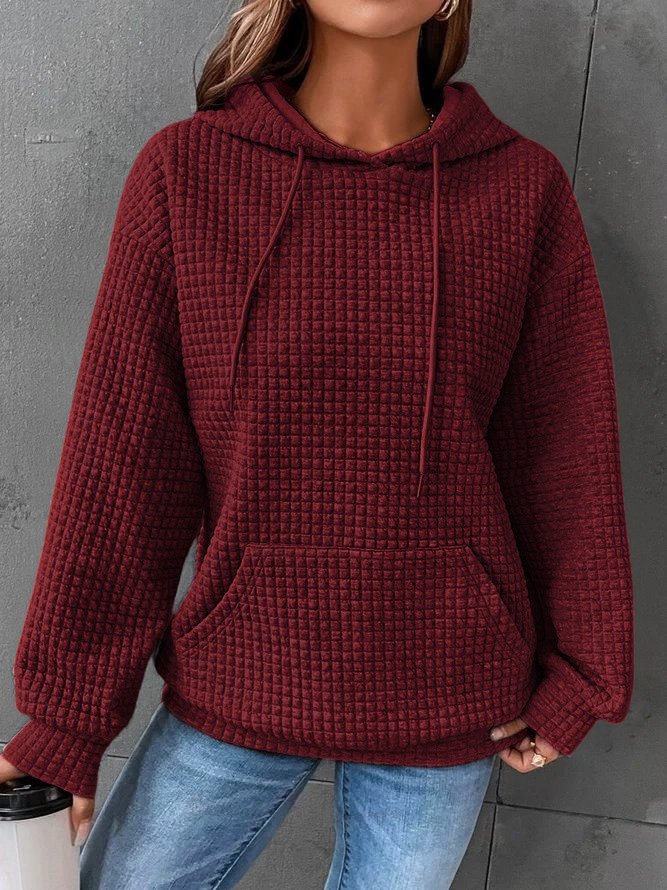 Women's Waffle Knit Hoodie with Pocket | Casual
