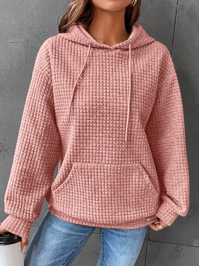 Women's Waffle Knit Hoodie with Pocket | Casual