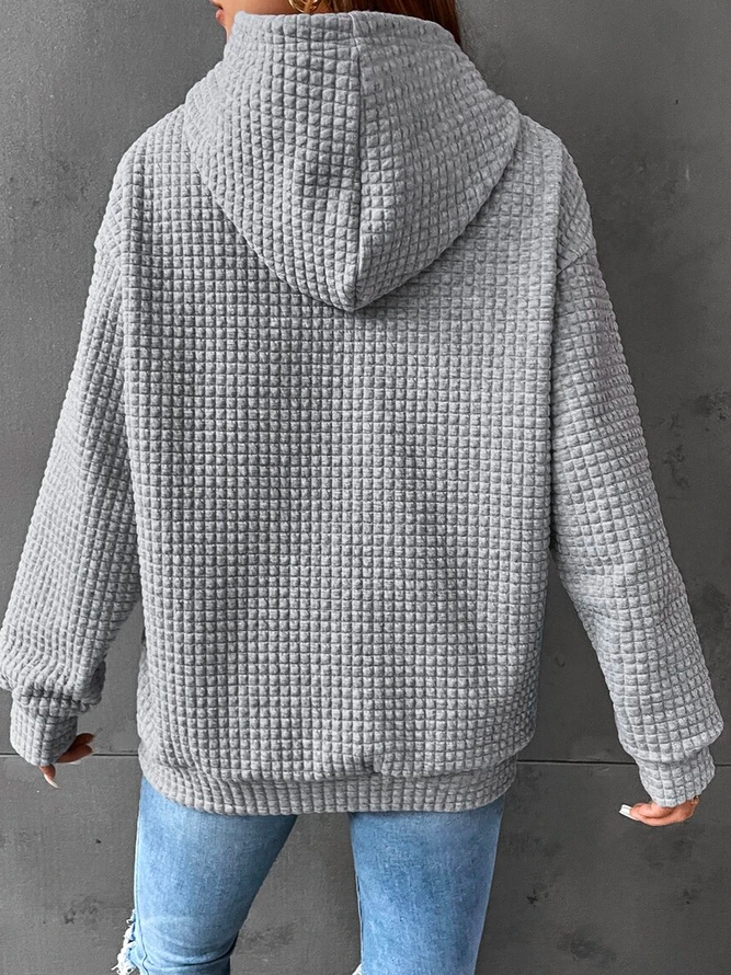 Women's Waffle Knit Hoodie with Pocket | Casual