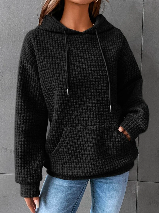 Women's Waffle Knit Hoodie with Pocket | Casual