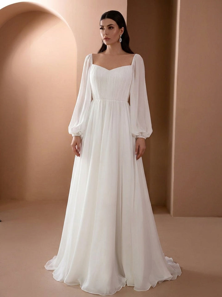 Women's Wedding Dress with Off Shoulder | Long Sleeve