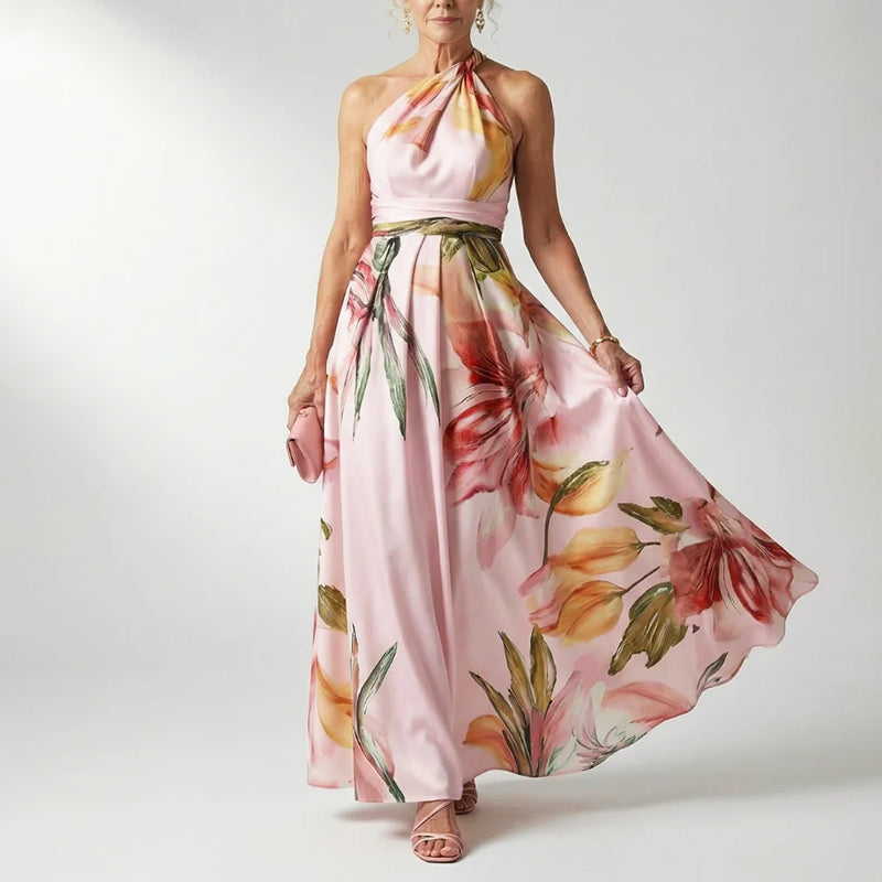 Women's Wedding Guest Dress with Floral Design | Maxi
