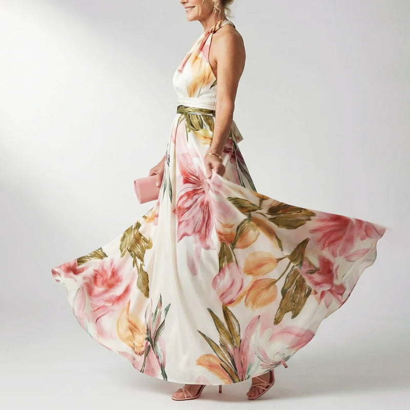 Women's Wedding Guest Dress with Floral Design | Maxi