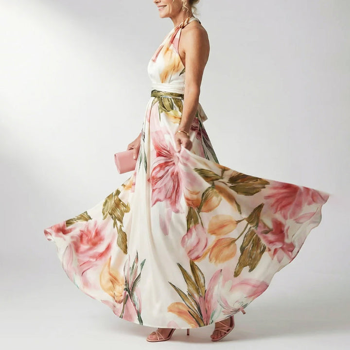 Women's Wedding Guest Dress with Floral Design | Maxi