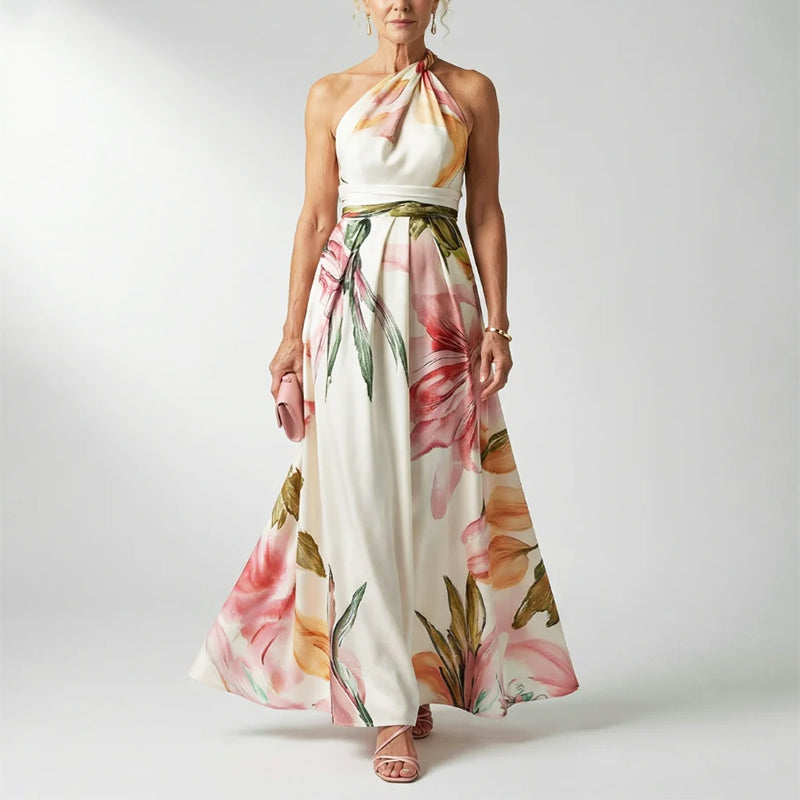 Women's Wedding Guest Dress with Floral Design | Maxi