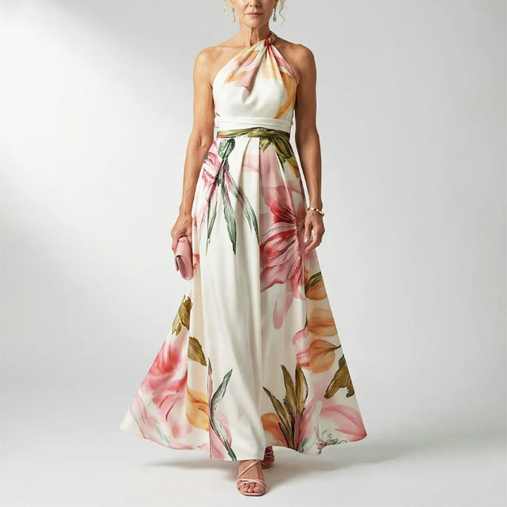 Women's Wedding Guest Dress with Floral Design | Maxi