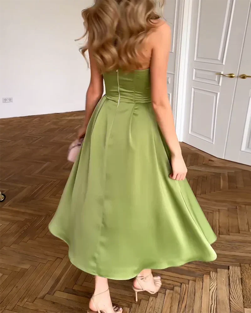Women's Wedding Guest Dress with Sweetheart Neck | Midi