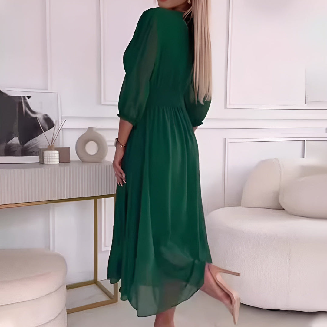 Women's Wedding Guest Dress with V-Neck | A-Line