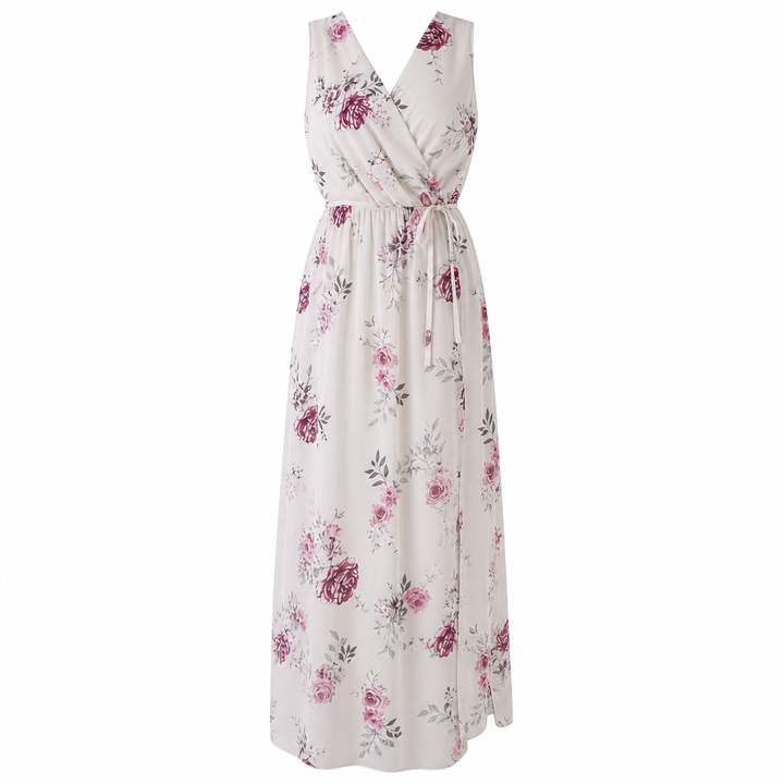 Women's Wedding Guest Dress with V-Neck | Floral Maxi