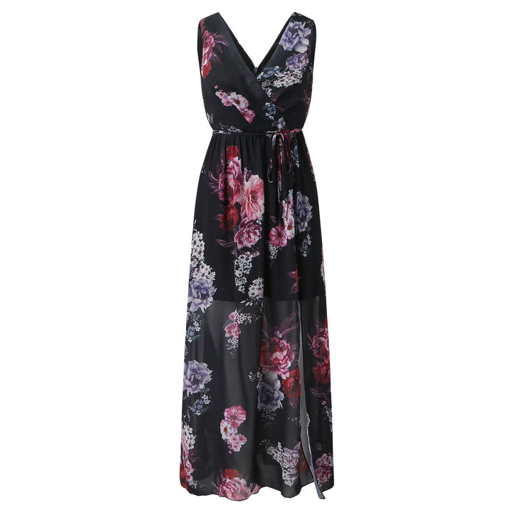 Women's Wedding Guest Dress with V-Neck | Floral Maxi