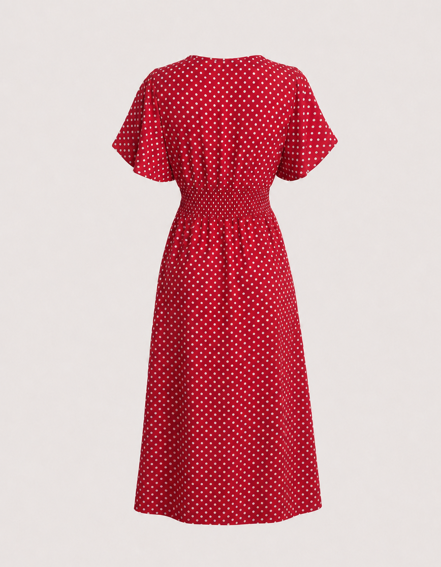 Women's Wedding Guest Dress Wrap Polka Dot | Midi