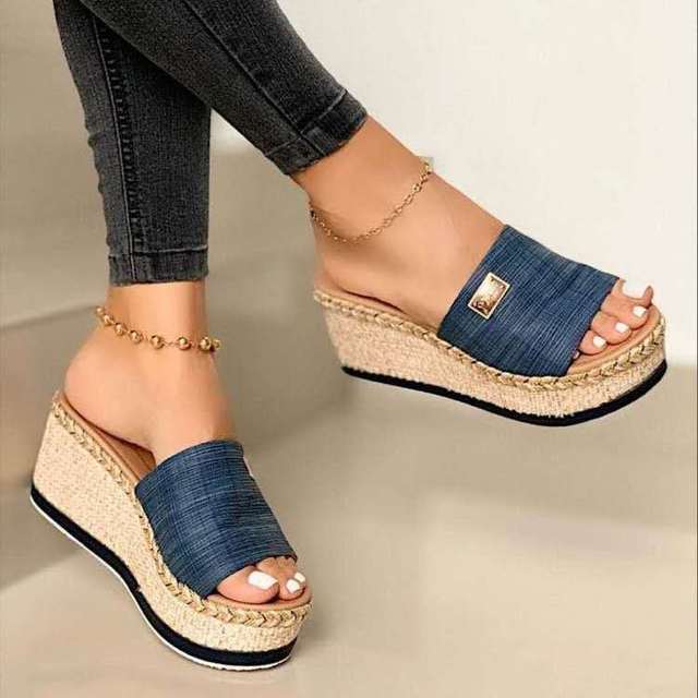 Women’s Wedges Slip On with Espadrille Sole & Open Toe | Summer