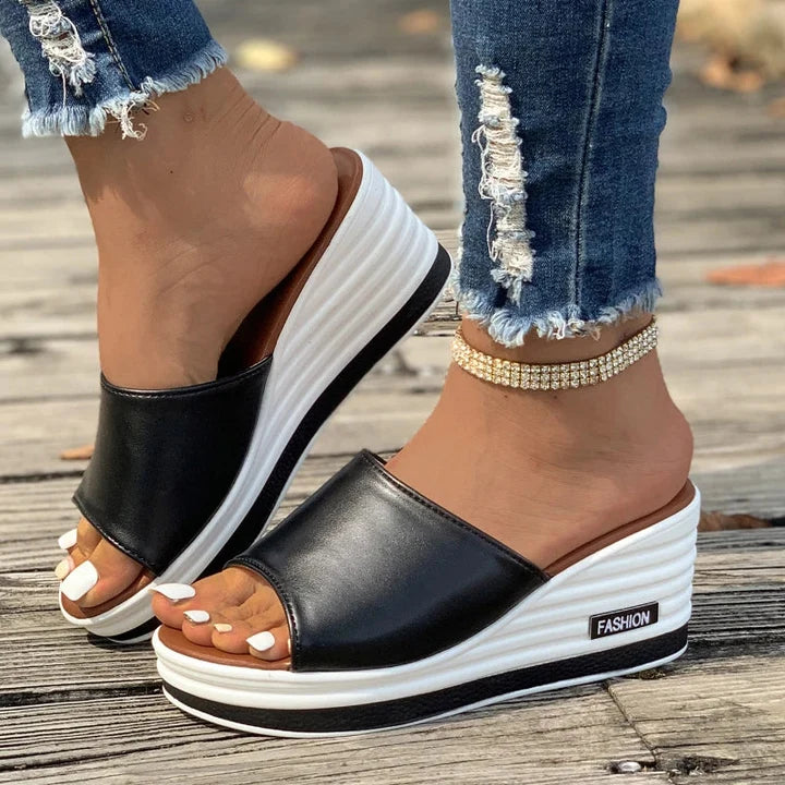 Women’s Wedges Slip On with Open Toe & Platform Sole | Casual