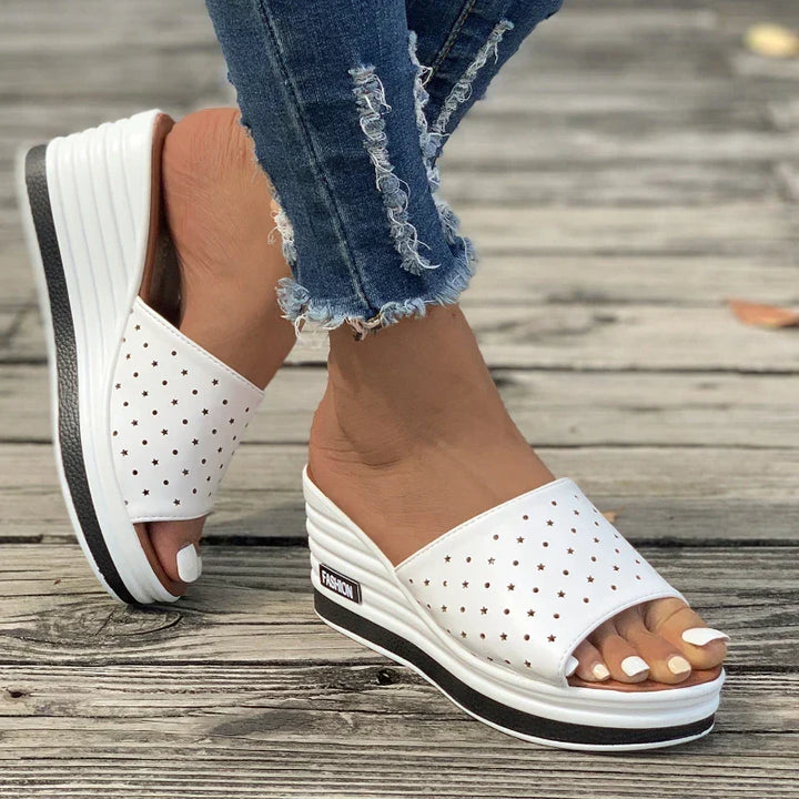 Women’s Wedges Slip On with Open Toe & Platform Sole | Casual