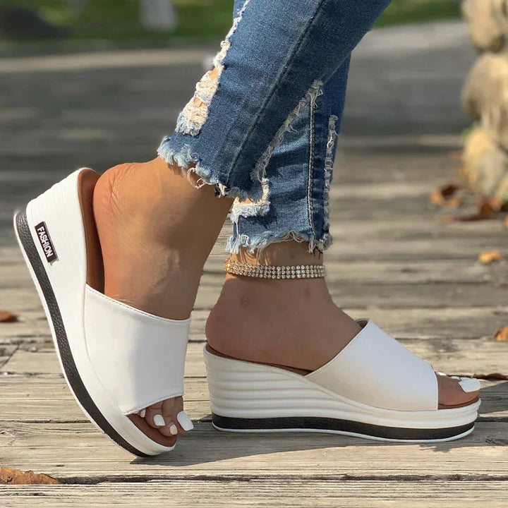 Women’s Wedges Slip On with Open Toe & Platform Sole | Casual