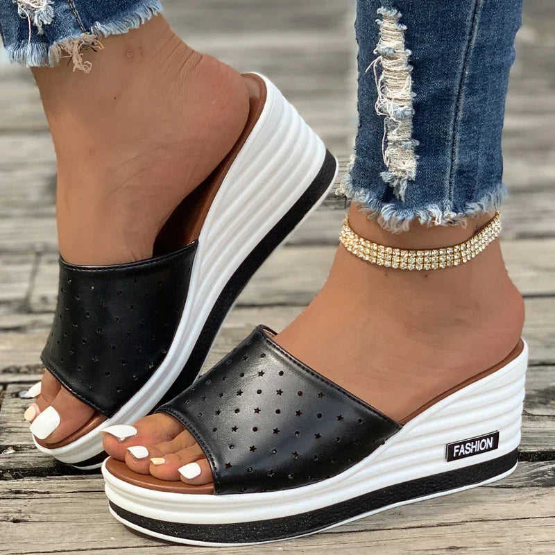 Women’s Wedges Slip On with Open Toe & Platform Sole | Casual