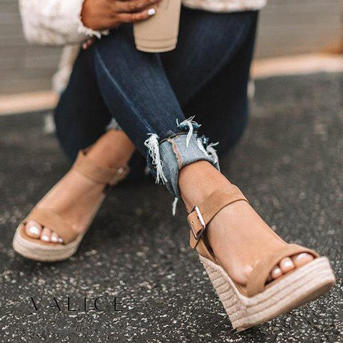 Women’s Wedges with Ankle Strap & Espadrille Sole | Summer