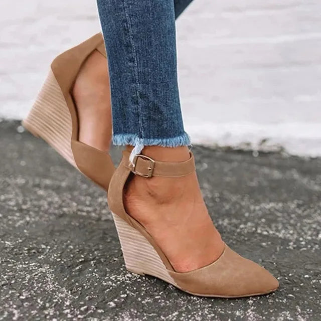 Women’s Wedges with Ankle Strap & Pointed Toe | Closed Toe