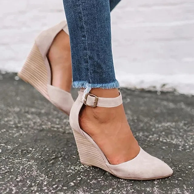 Women’s Wedges with Ankle Strap & Pointed Toe | Closed Toe