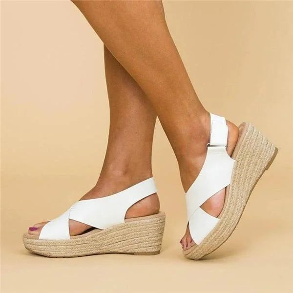 Women’s Wedges with Cross Straps & Espadrille Sole | Summer