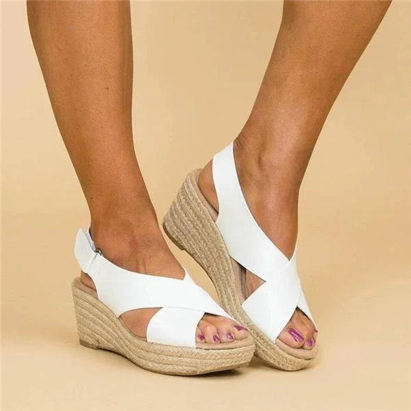 Women’s Wedges with Cross Straps & Espadrille Sole | Summer