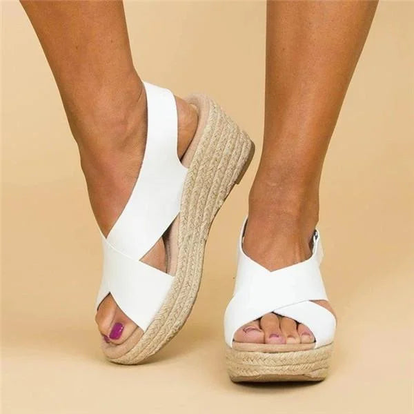 Women’s Wedges with Cross Straps & Espadrille Sole | Summer
