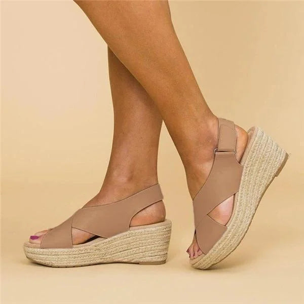 Women’s Wedges with Cross Straps & Espadrille Sole | Summer