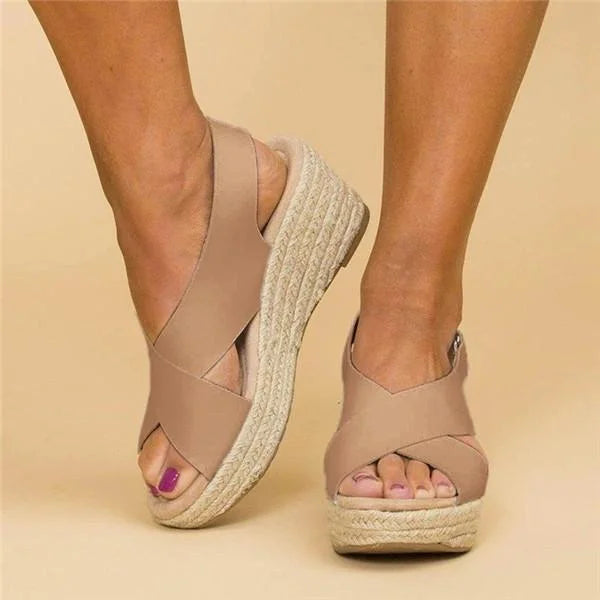 Women’s Wedges with Cross Straps & Espadrille Sole | Summer