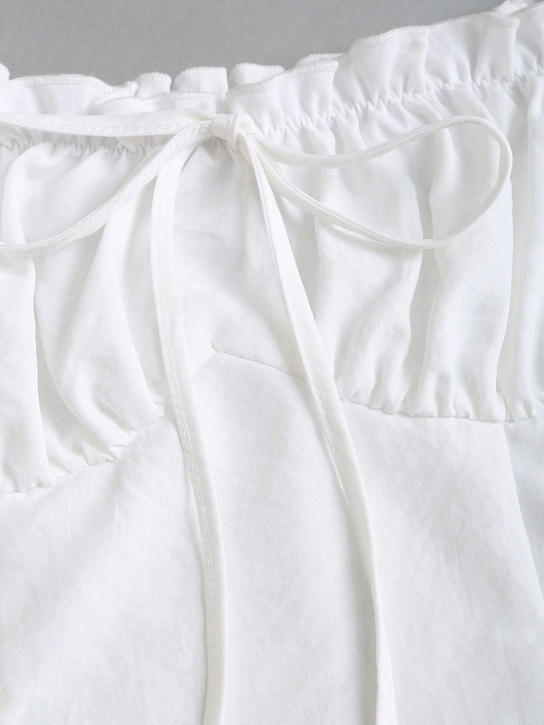 Women's White Dress with Cold Shoulder | Tiered Mini