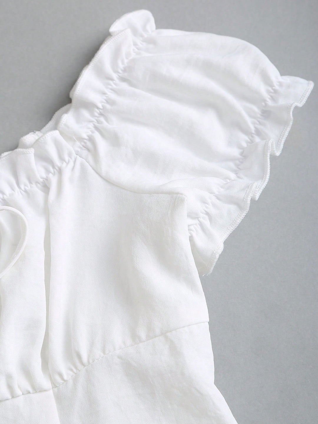 Women's White Dress with Cold Shoulder | Tiered Mini